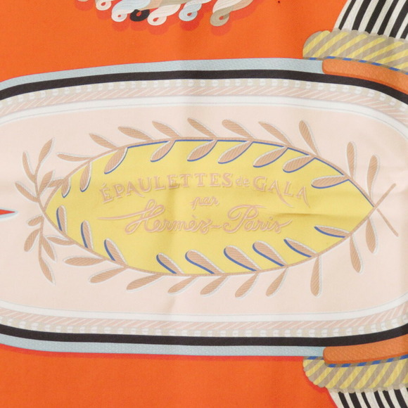 HERMES Orange Silk Scarf - Picture 4 of 7